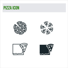 Pizza icon stock illustration.