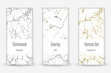 Obraz premium Distress Grunge Texture Set. Scratched Dirt Print.