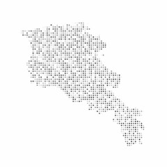 Fototapeta na wymiar Abstract dotted black and white halftone effect vector map of Armenia. Country map digital dotted design vector illustration.