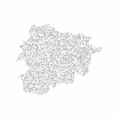 Obraz premium Abstract dotted black and white halftone effect vector map of Andorra. Country map digital dotted design vector illustration.