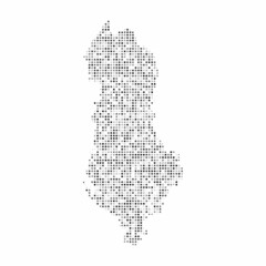 Abstract dotted black and white halftone effect vector map of Albania. Country map digital dotted design vector illustration.