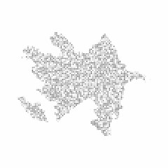 Abstract dotted black and white halftone effect vector map of Azerbaijan. Country map digital dotted design vector illustration.