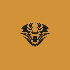 simple tiger head logo. vector illustration for business logo or icon