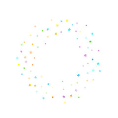 Rainbow Festive Confetti. Carnival Star Falling.