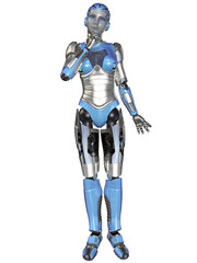 3d illustration of an female robot