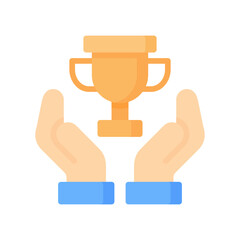 Winner Trophy Icon, Flat style icon vector illustration, Suitable for website, mobile app, print, presentation, infographic and any other project.