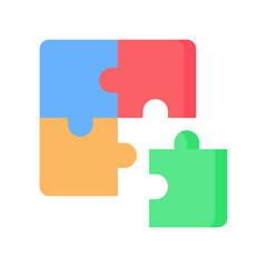 Puzzle Icon, Flat style icon vector illustration, Suitable for website, mobile app, print, presentation, infographic and any other project.