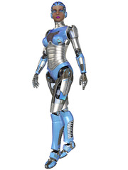 3d illustration of an female robot