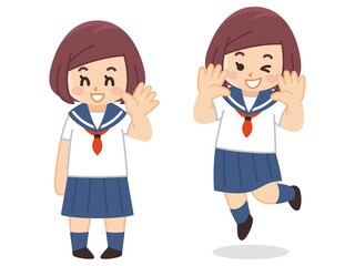 夏服を着た女子高生