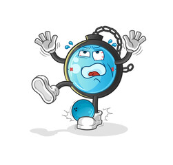 compass hiten by bowling cartoon. cartoon mascot vector