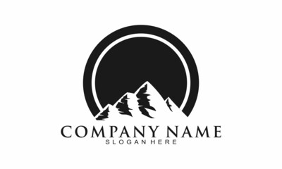 Elegant mountain icon logo