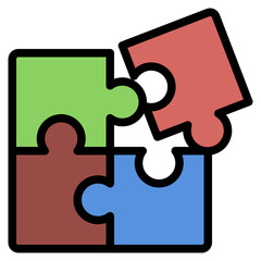 puzzle line icon