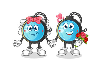 compass wedding cartoon. cartoon mascot vector