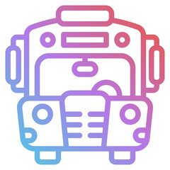 schoolbus line icon