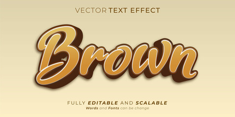 Editable text effect Brown effect text style concept