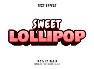 funny cartoon sweet candy lollipop text effect