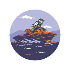 Jet Sky Watersport racing design, perfect for event and club team logo design