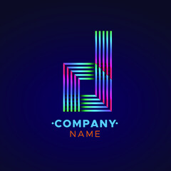 colorful d Letter logo, abstract colorful illustration