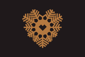 Heart composing snow flake illustration
