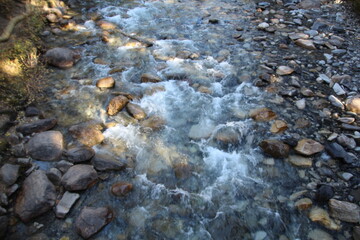 Fototapeta na wymiar water flowing over rocks, Banff National Park, Alberta