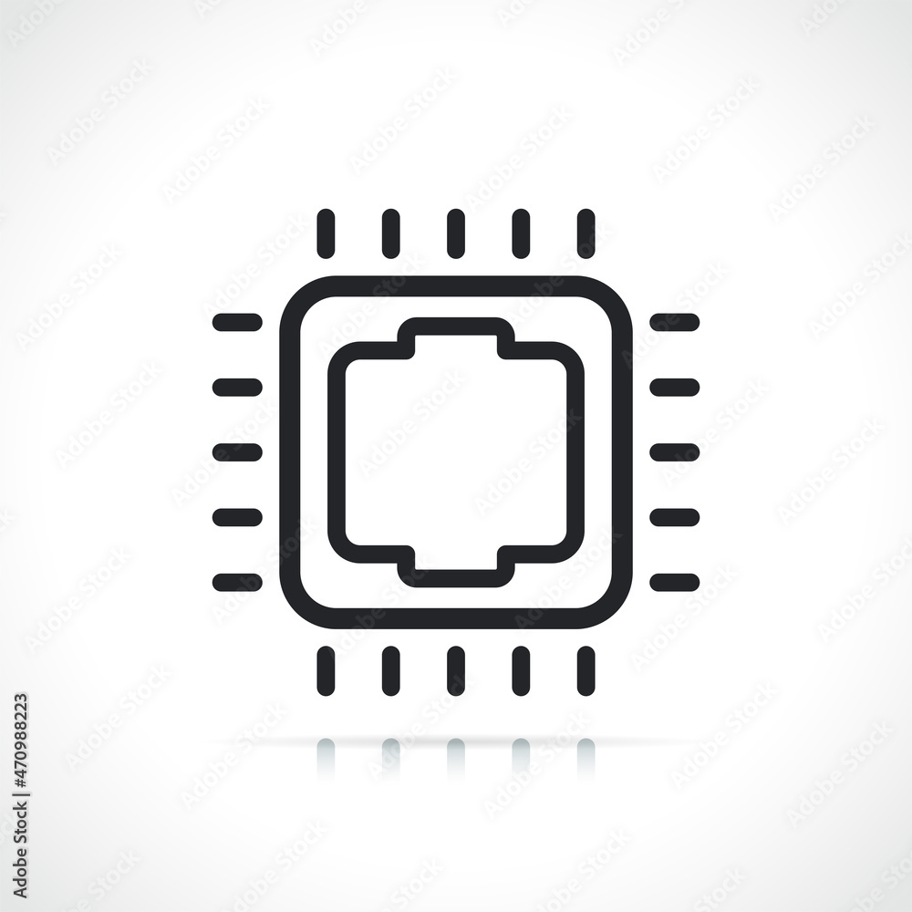 Poster cpu or processor line icon