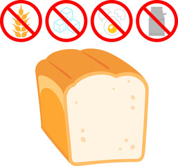 小麦、精製糖、卵、乳製品不使用の食パン