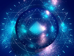 Mystical esoteric gothic geometry thin lines symbol