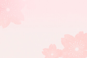 A Japanese paper image of cherry blossoms on a pink background.