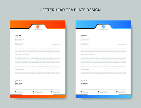 Business letterhead template or Corporate letterhead template design