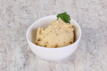 Traditional Jewish Hummus with olive oil