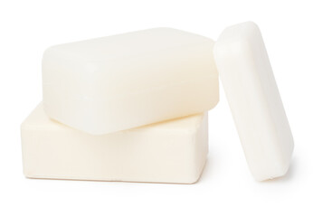 White soap bar isolated on white background