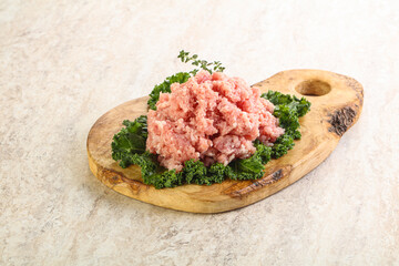 Raw pork minced meat for cooking