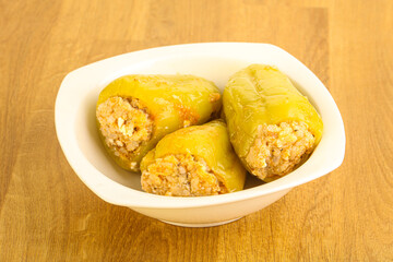 Bell Bulgarian pepper stuffed meat