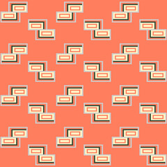 Japanese Cute Zigzag Brick Vector Seamless Pattern
