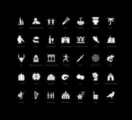 Set of simple icons of Crete