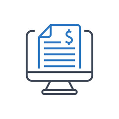 Online contract icon vector graphic