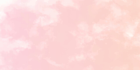 Abstract color of clouds and sky on pink in sunshine for texture background. Pink sky background with white clouds.