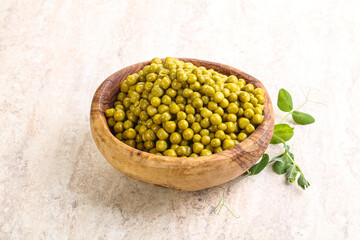 Marinated Green peas in the bowl