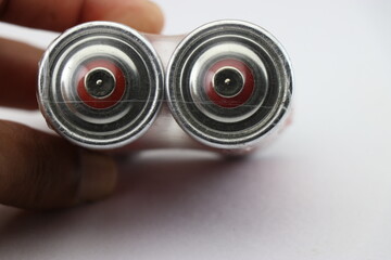 Dry cell or known as a carbon-zinc battery with the view of positive terminal used for powering...