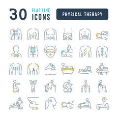 Physical Therapy. Collection of perfectly thin icons for web design, app, and the most modern projects. The kit of signs for category Medicine.