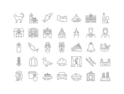 Podgorica. Collection of perfectly thin icons for web design, app, and the most modern projects. The kit of signs for category Countries and Cities.