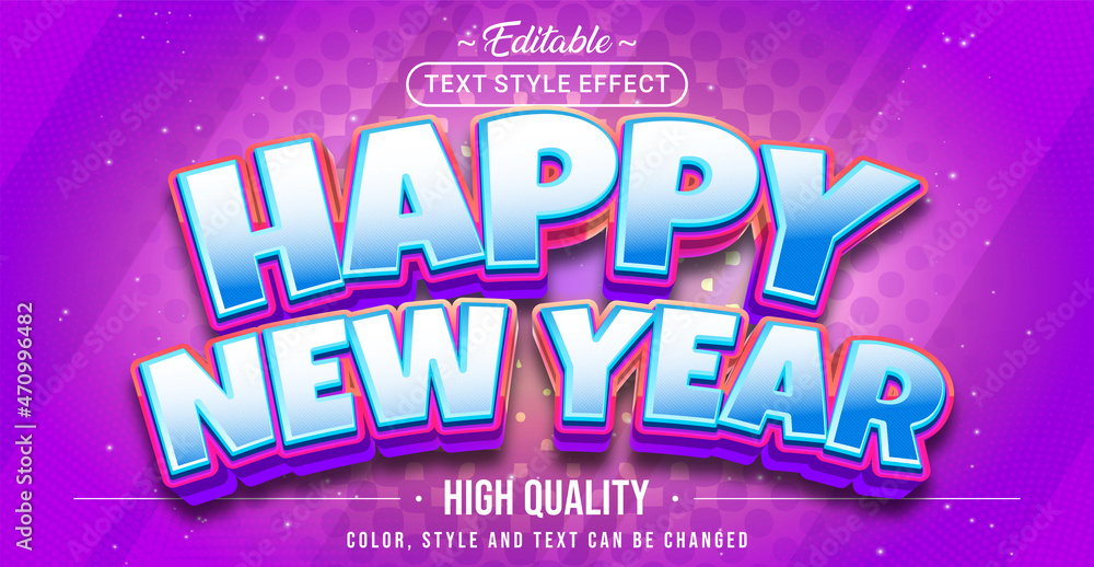 Poster Editable text style effect - Happy New Year text style theme.