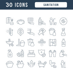 Sanitation. Collection of perfectly thin icons for web design, app, and the most modern projects. The kit of signs for category Medicine.