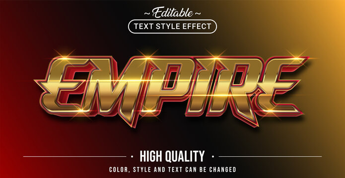 Editable text style effect - Empire text style theme.
