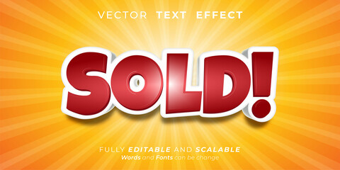 Editable text effect Sold 3d effect font style concept