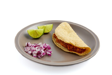 Tacos de Cochinita Pibil, tradicional comida mexicana. Cocina típica de la región de Yucatán al sur México.