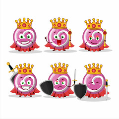A Charismatic King pink sweet candy cartoon character wearing a gold crown