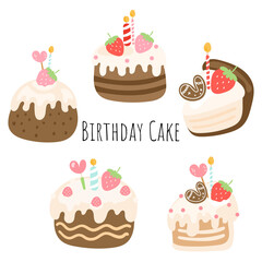 Birthday cake, birthday element. Vector