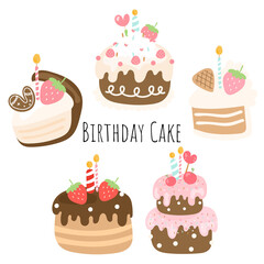 Birthday cake, birthday element. Vector