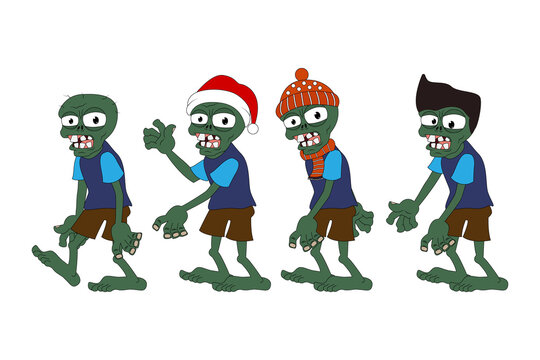 cute zombie cartoon illustration